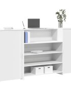 vidaXL Рецепционно бюро бяло 200x50x1035 см инженерно дърво