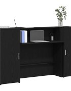 vidaXL Рецепционно бюро черен дъб 180x50x1035 см инженерно дърво