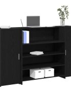 vidaXL Рецепционно бюро черен дъб 180x50x1035 см инженерно дърво