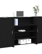 vidaXL Рецепционно бюро черен дъб 200x50x1035 см инженерно дърво