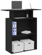 vidaXL Рецепционно бюро черно 100x40x104 см инженерно дърво