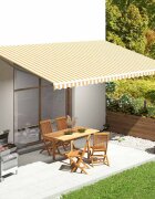 vidaXL Резервен плат за тента жълт и бял 600x350 см полиестер