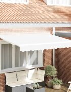 vidaXL Резервно платнище за тента за 35x25 м Бяло Полиестер