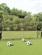 vidaXL Рикошет мрежа за футбол черно и жълто 183x85x120 см полиестер