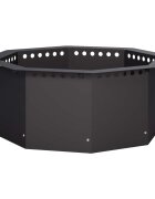 vidaXL Ринг за огнище Черно 60 x 60 x 25 см Стомана