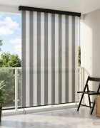 vidaXL Ролетна щора Антрацит и бяло 100 x 250 cm Текстил и Алуминий
