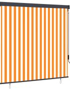 vidaXL Ролетна щора Бяло и Оранжево 180 x 250 cm Текстил и Алуминий