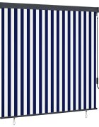 vidaXL Ролетна щора Синьо и бяло 180 x 250 cm Текстил и Алуминий