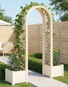vidaXL Розова арка с саксия Бяло 1685 x 43 x 207 см ПП
