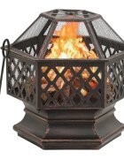 vidaXL Рустик огнище с ръжен 62x54x56 см XXL стомана