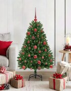 vidaXL С изкуствено коледно дърво 120 cm 150 LED светодиода Топло бяло