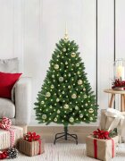 vidaXL С изкуствено коледно дърво 120 cm 150 LED светодиода Топло бяло