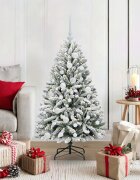 vidaXL С изкуствено коледно дърво 120 cm 150 LED светодиода Топло бяло