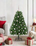 vidaXL С изкуствено коледно дърво 120 cm 150 LED светодиода Топло бяло