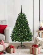 vidaXL С изкуствено коледно дърво 120 cm 150 LED светодиода Топло бяло