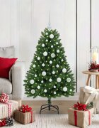 vidaXL С изкуствено коледно дърво 120 cm 150 LED светодиода Топло бяло