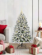 vidaXL С изкуствено коледно дърво 120 cm 150 LED светодиода Топло бяло