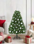 vidaXL С изкуствено коледно дърво 120 cm 150 LED светодиода Топло бяло