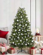 vidaXL С изкуствено коледно дърво 180 cm 300 LED светодиода Топло бяло