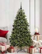 vidaXL С изкуствено коледно дърво 180 cm 300 LED светодиода Топло бяло