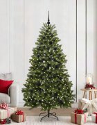 vidaXL С изкуствено коледно дърво 210 cm 300 LED светодиода Топло бяло