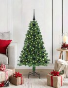 vidaXL С изкуствено коледно дърво с 150 LED светодиода Зелен 120 cm