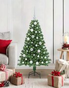 vidaXL С изкуствено коледно дърво с 150 LED светодиода Зелен 120 cm