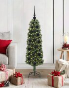 vidaXL С изкуствено коледно дърво с 150 LED светодиода Зелен 120 cm