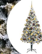 vidaXL С изкуствено коледно дърво с 300 LED светодиода Бяло 180 cm
