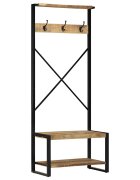 vidaXL S Закачалка за дрехи 80x40x190 cm Масивна груба дървесина Манго