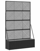 vidaXL Садово решетъчно саксийно Черен 105 x 30 x 170 см Метал