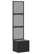 vidaXL Садово решетъчно саксийно Черен 35 x 30 x 135 см Метал