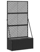 vidaXL Садово решетъчно саксийно Черен 70 x 30 x 135 cm Метал