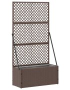 vidaXL Садово решетъчно саксийно Кафяво 70 x 30 x 135 cm Метал