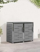 vidaXL Съхранение на контейнер for 2 Bins 240L Неръждаема стомана Сиво