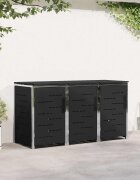vidaXL Съхранение на контейнер for 3 Bins 240L Неръждаема стомана