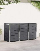 vidaXL Съхранение на контейнер for 3 Bins 240L Неръждаема стомана