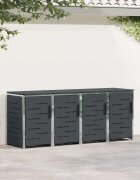 vidaXL Съхранение на контейнер for 4 Bins 240L Неръждаема стомана
