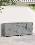 vidaXL Съхранение на контейнер for 4 Bins 240L Неръждаема стомана Сиво