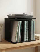vidaXL Съхранение на винилови плочи Черен дъб 42 x 33 x 36 см