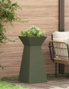 vidaXL Саксия с колона 2 бр. Маслиненозелено 35 x 35 x 73 см