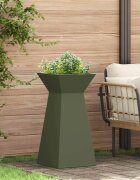vidaXL Саксия с колона Маслиненозелено 35 x 35 x 73 см