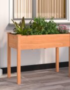 vidaXL Саксия с вложка кафява 118x59x76 см масивна ела