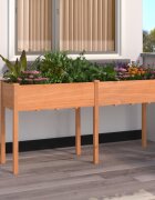 vidaXL Саксия с вложка кафява 161x45x76 см масивна ела