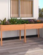 vidaXL Саксия с вложка кафява 203x53x76 см масивна ела