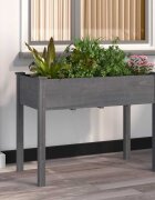 vidaXL Саксия с вложка сива 118x59x76 см масивна ела