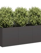 vidaXL Саксия за цветя черна 120x40x40 см студено валцувана стомана