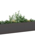 vidaXL Саксия за цветя черна 200x40x40 см студено валцувана стомана