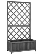 vidaXL Саксия за цветя с решетка черна 70x30x135 см масивна ела