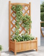 vidaXL Саксия за цветя с решетка кафява 55x295x110 см масивна ела